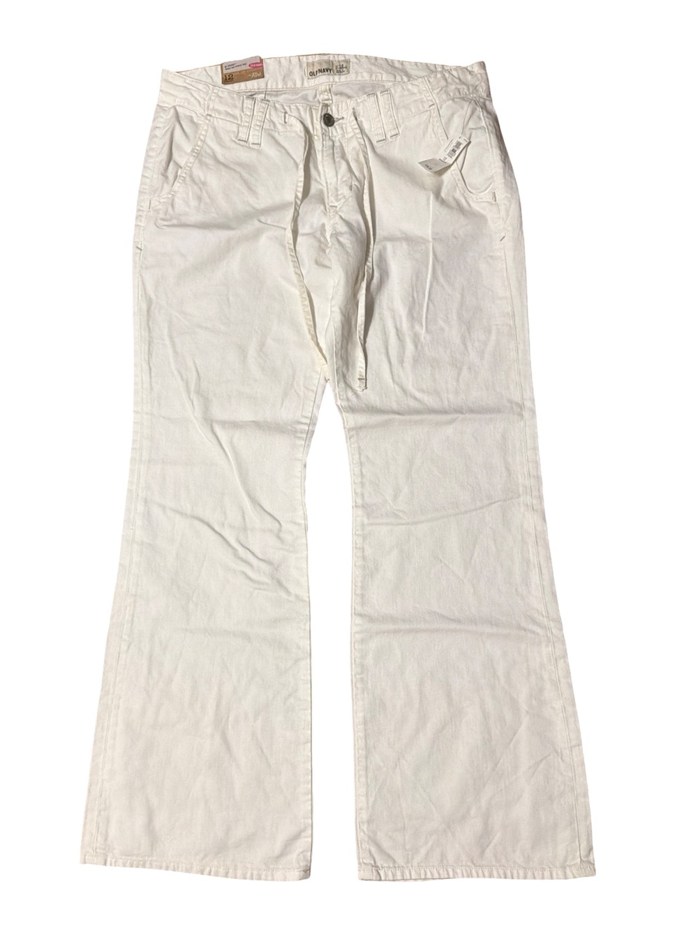 Old Navy Cream Wide Leg Trousers High Rise Flare